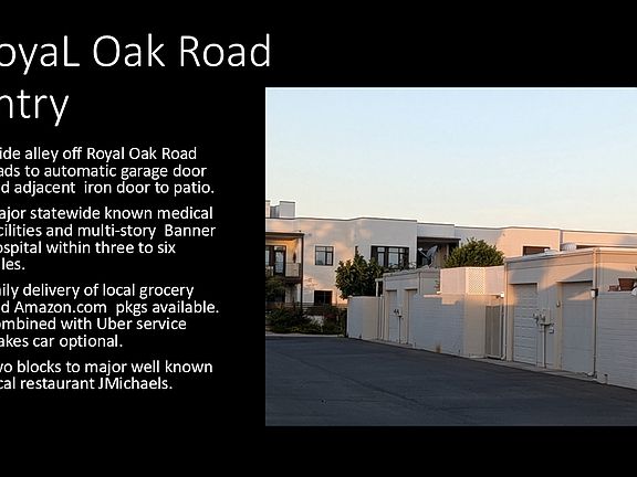 Royal Oak Road entry to garage