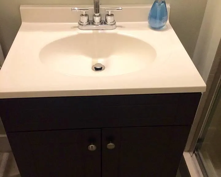 Vanity with English faucet