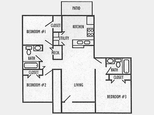 Floor plan 3 bedroom - market