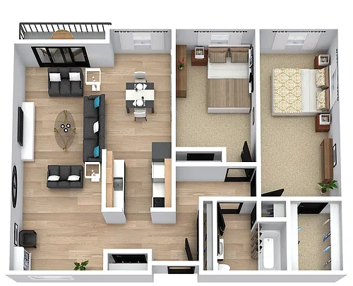 Floor plan 2 Bedroom 1 Bathroom