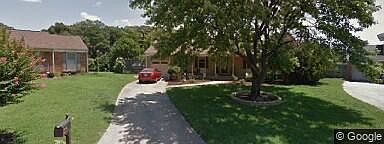 Front of house near end of cul- de- sac