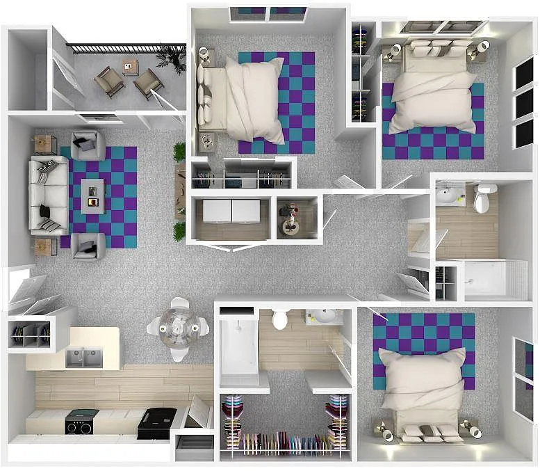 Floor plan Three Bedroom