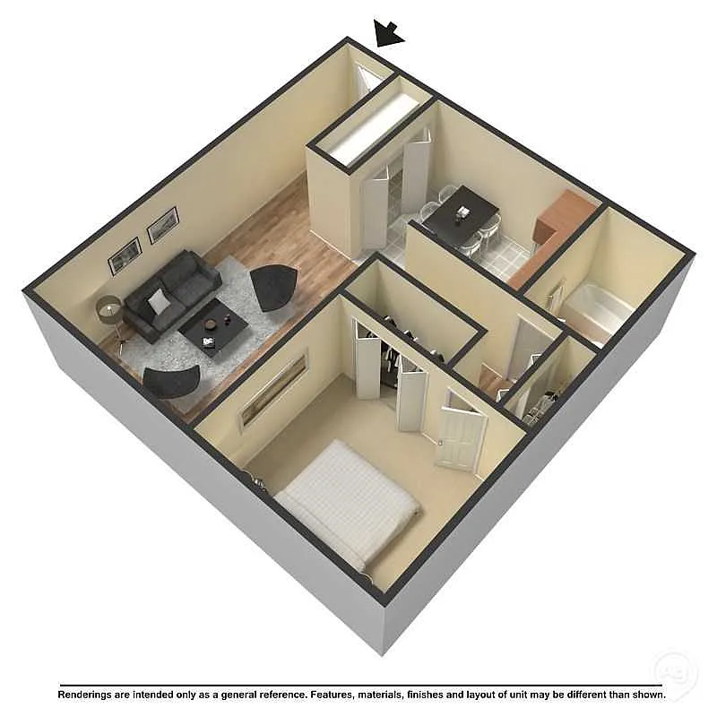 Floor plan 1BR Balcony