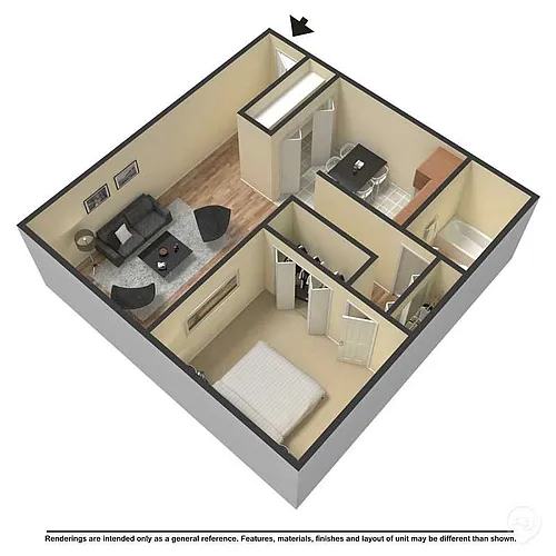 Floor plan 1BR Balcony