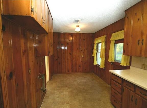 View from within the kitchen shows the dining area.