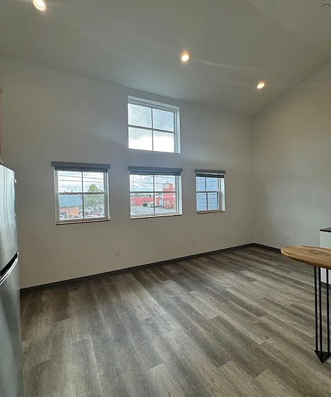 lots of natural light, vaulted ceilings, beautiful floors and woodwork.