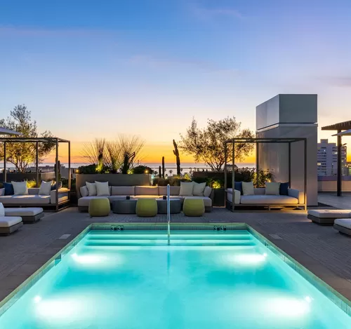Rooftop Pool with Ocean Views - Santa Monica Luxury Apartments - The Park Santa Monica