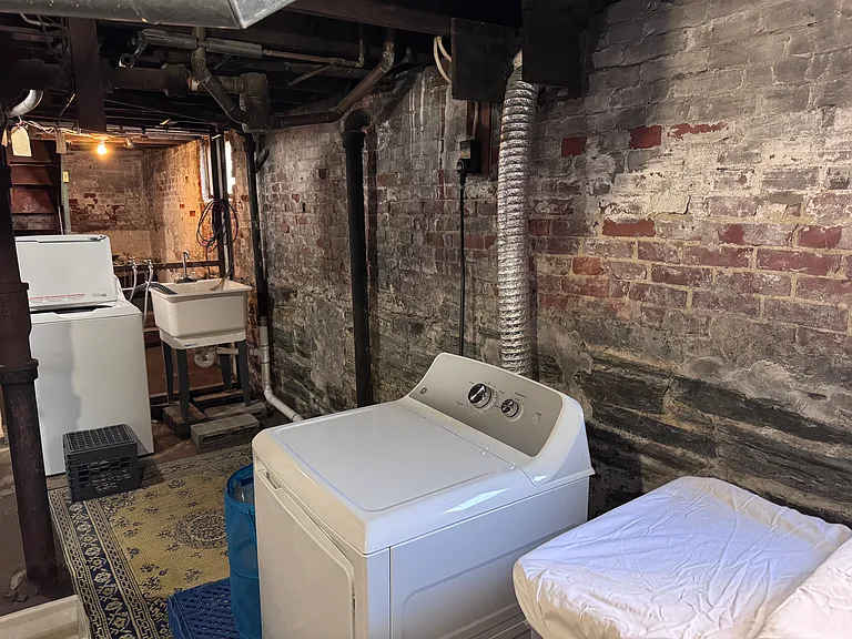 Basement laundry machines