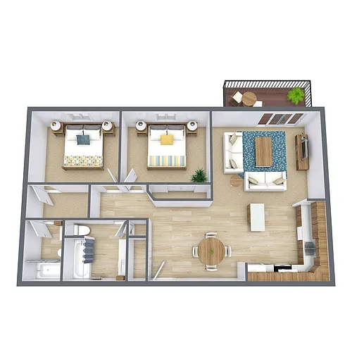 Floor plan Two Bedroom 22A
