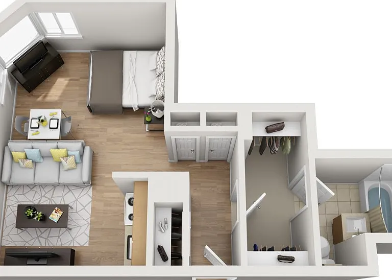 Studio floor plan Park Plaza
