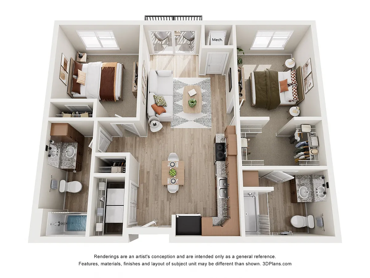 Floor plan Birch - 60% AMI