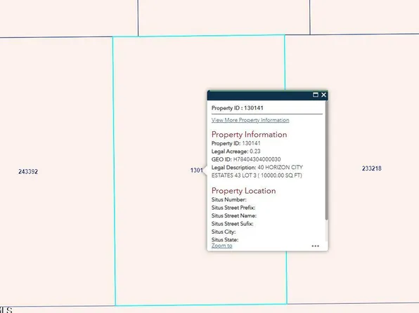 Pn 130141 40 Horizon City Ests Lot 3, El Paso, TX 79928