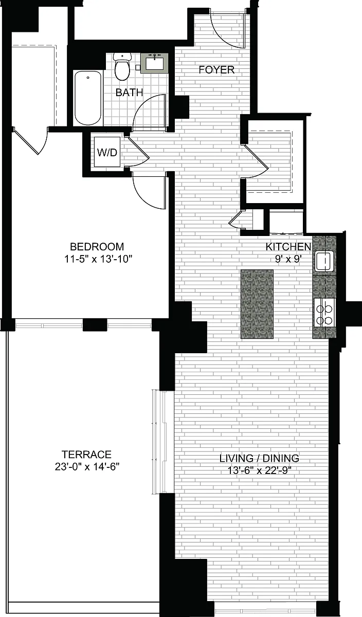 Floor plan 1 Bedroom FF