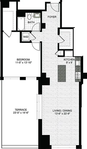 Floor plan 1 Bedroom FF