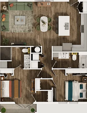 Two bedroom, two bathroom Two bedroom, two bathroom
