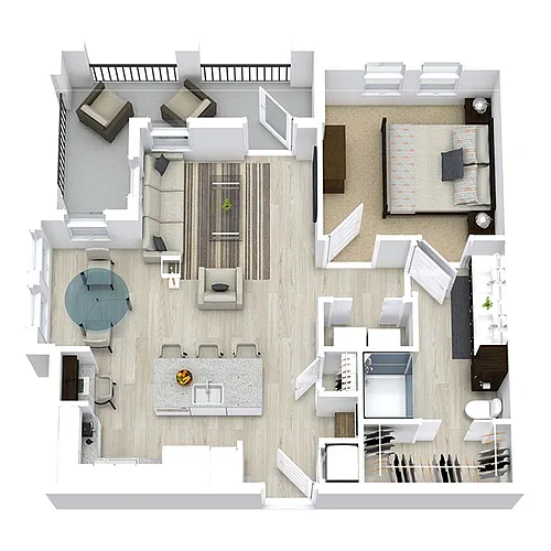 Floor plan A3 - One Bedroom | One Bath