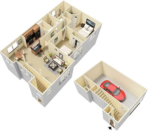 Floor plan Peacock with Attached Garage
