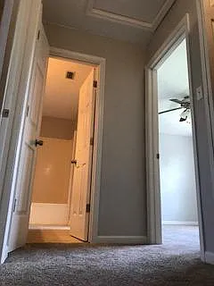 Upstairs bathroom and master bedroom with large walk-in clos