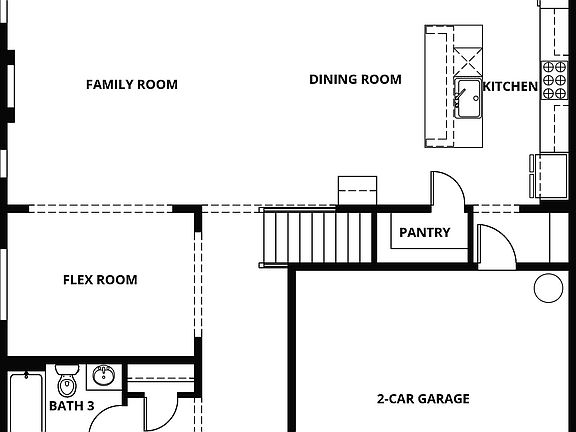 First floor of the Whidbey floor plan.