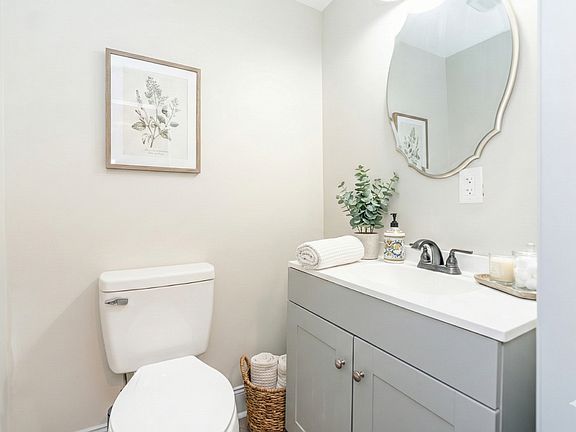 First floor half bath
Virtually staged