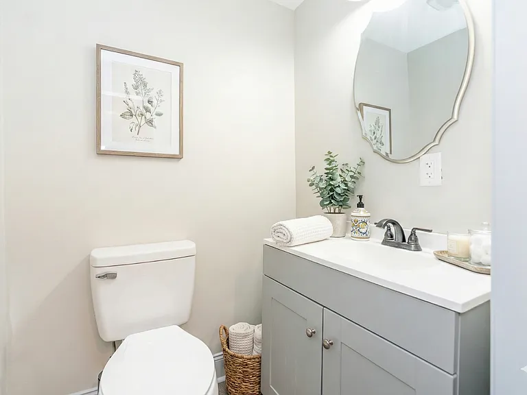 First floor half bath
Virtually staged