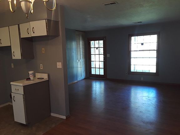 Living room and kitchen from dining room