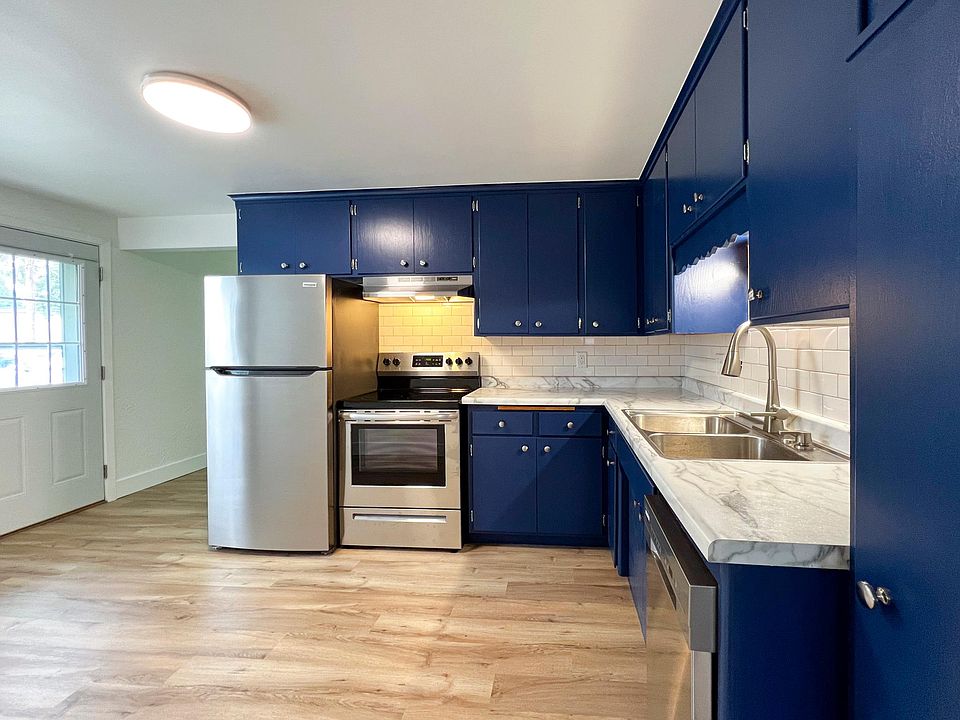 Remodeled kitchen with stainless appliances