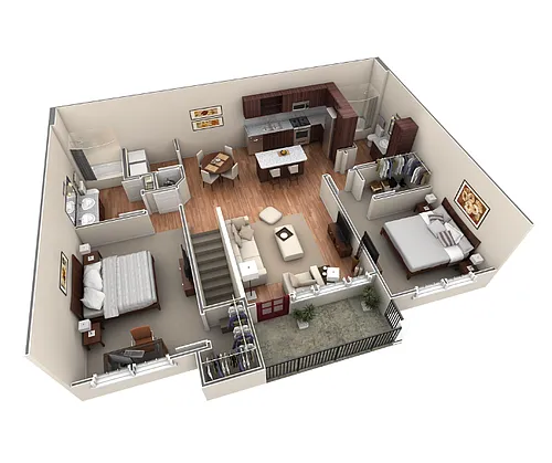 Floor plan 2 BR Grand Overlook