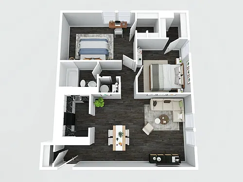 Floor plan 2bd/1ba + W/D