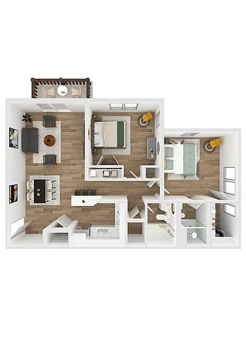 Floor plan 2 Bedroom 2 Bath