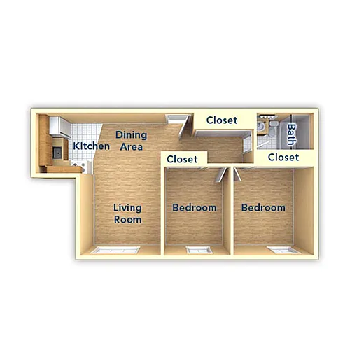 Floor plan Two Bedroom