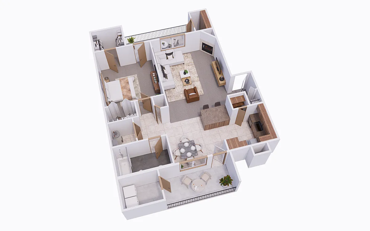 Floor plan The Retreat 1 bedroom 1 Bath