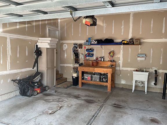 Garage with work bench