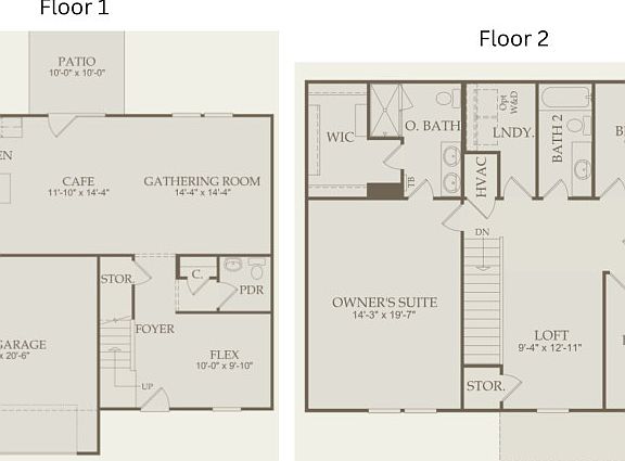 Floor Plan for Level 1 and Level 2