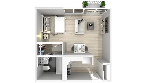 Floor plan Studio With Balcony