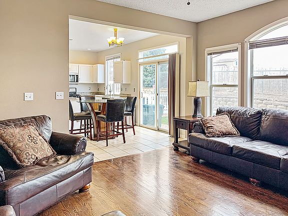 Living room with hardwood