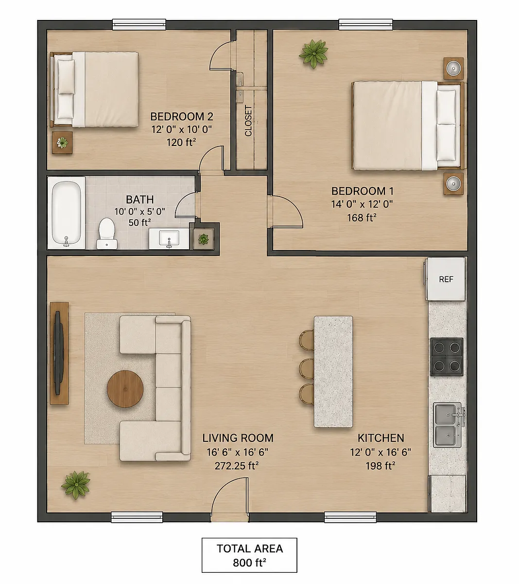 Floor plan 2br