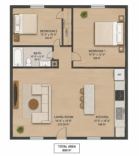 Floor plan 2br