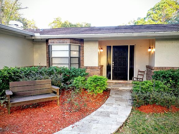 Travertine porch & walkway