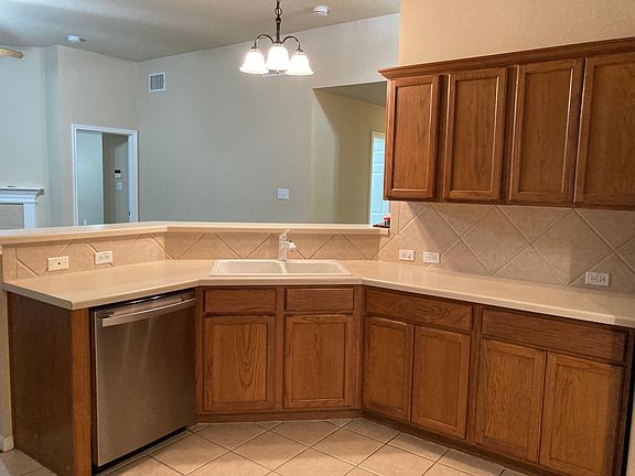 Kitchen overlooks family room