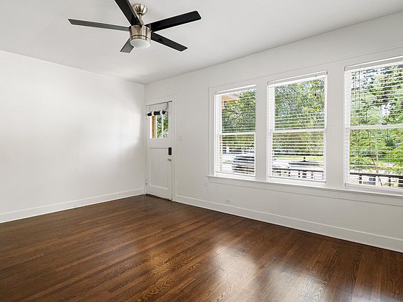 Living room view with front door