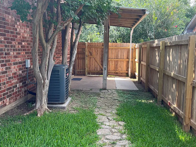 view of patio from back yard