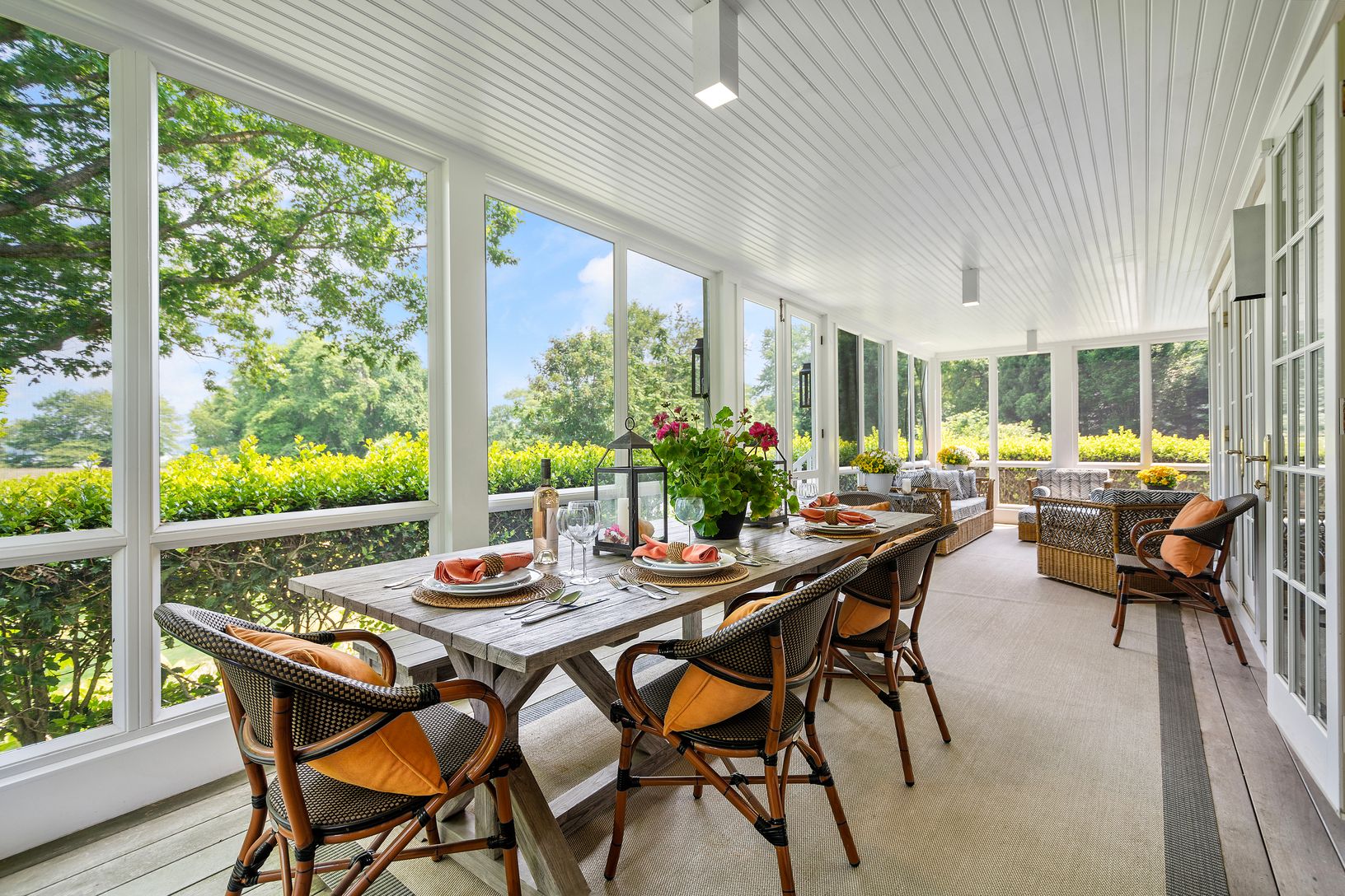 Screened porch entertaining