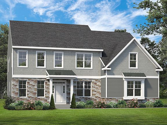 Cottage Elevation with Side Load Garage