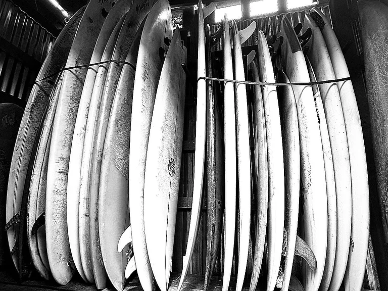 Surfboards available for guests