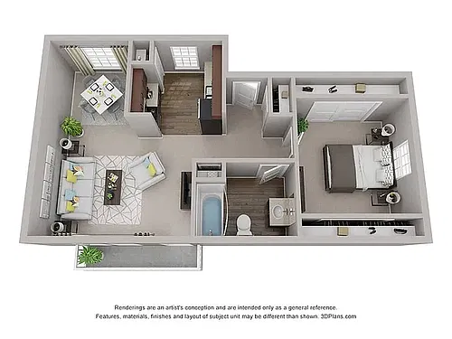 Floor plan One Bedrooms