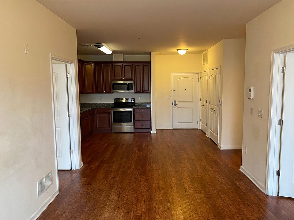 View from living room into kitchen