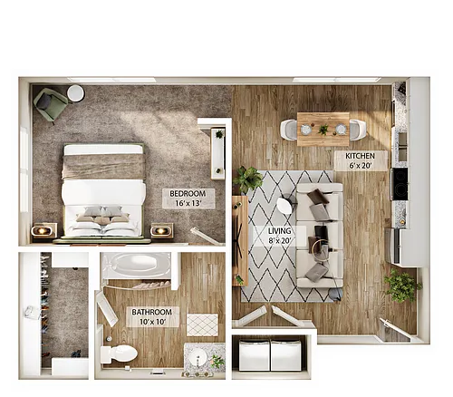 Floor plan Studio Vale Overlook