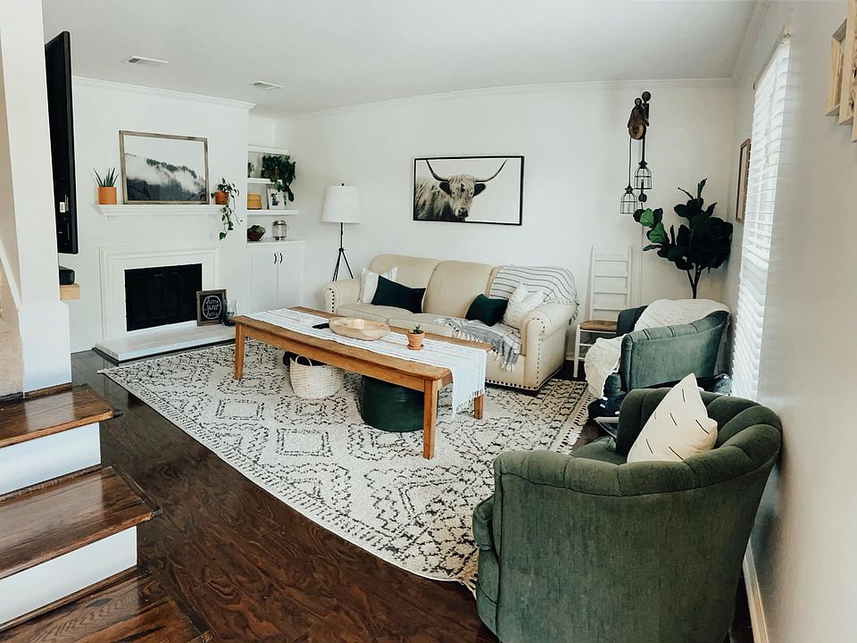 Previous tenant living room decorations.