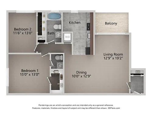 Floor plan 2 Bedroom Deluxe